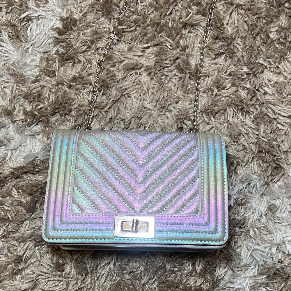 Iridescent Chain Shoulder Bag